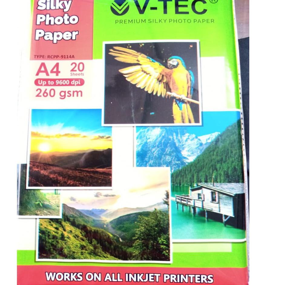 

Hot - 1 Pack Kertas Foto doff / Photo Paper v-tec - Silky A4 260gsm