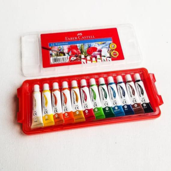 

COD FABER CASTELL WATERCOLOURS TUBE 12 / CAT AIR FABER CASTELL 12 WARNA PERALATAN MELUKIS ART SET
