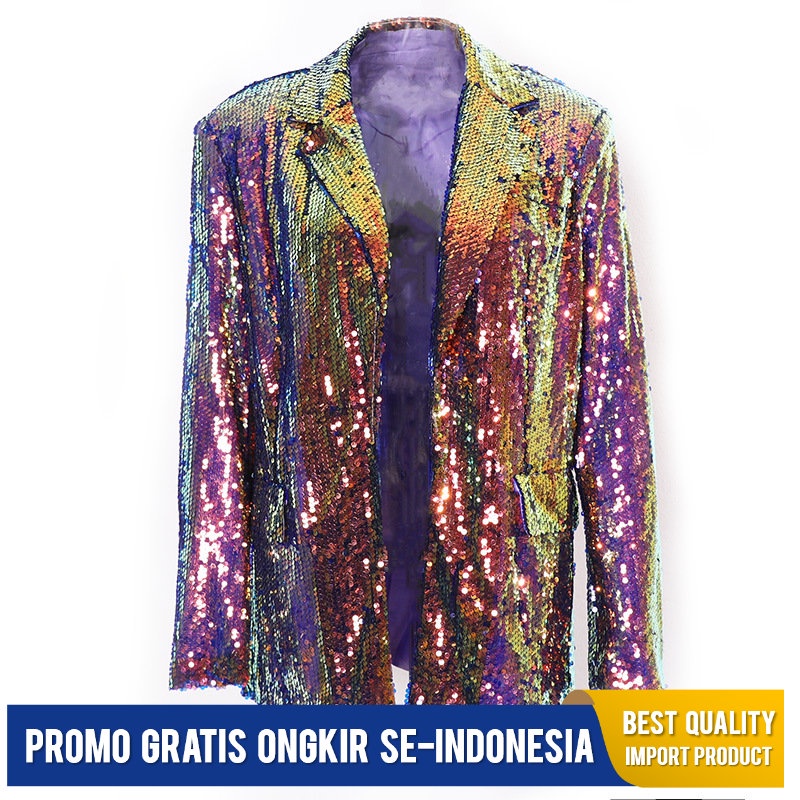 Blazer Wanita Warna-warni Payet Jahitan Jas       Gesper-Gratis    Desain Jas Import