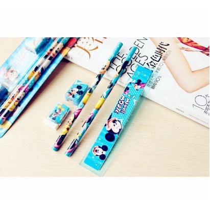 Alat Tulis Set Mini Stationary Set Sekolah 5 in 1 Pensil Set Karakter