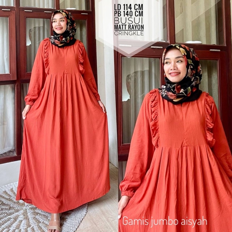 Gamis crinkle jumbo aisyah