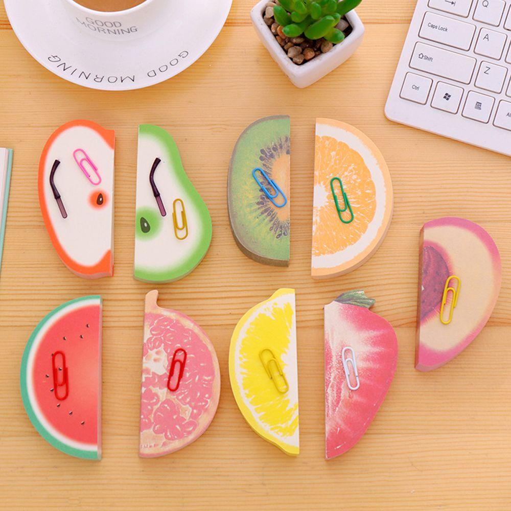 Lanfy Sticky Notes Sticker Post Stiker Kertas Scrapbooking Kantor Perlengkapan Sekolah DIY Buah Sayuran Pesan Stiker Alat Tulis Planner Stiker