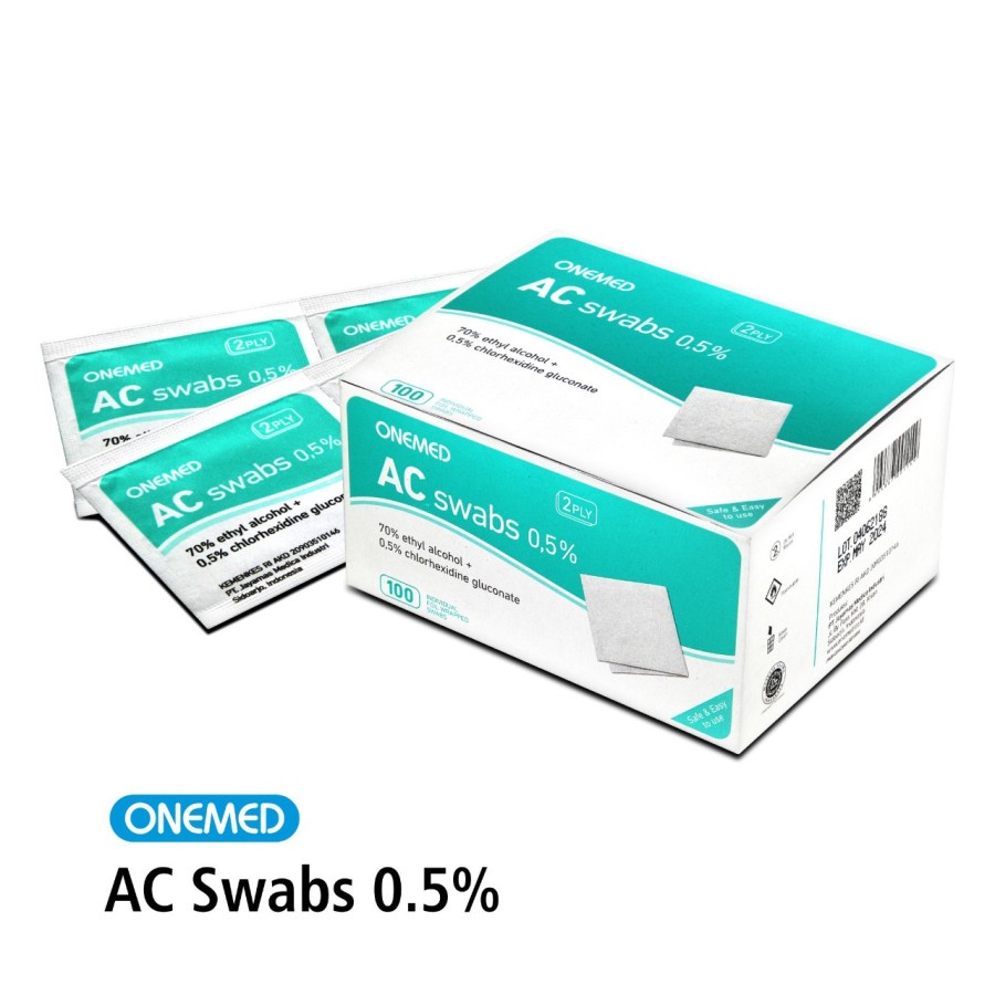 AC Swabs Swab 0.5% Alkohol Swab OneMed Box 100pcs