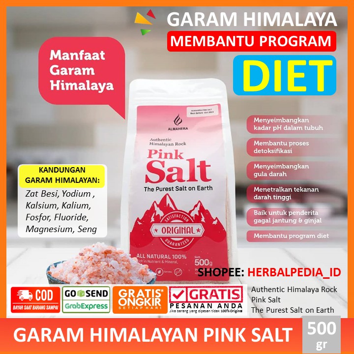 

Garam Himalaya Almahera Pink Salt 500 gr | Diet, Darah Tinggi, Detox, Dll - termurah - READY STOCK