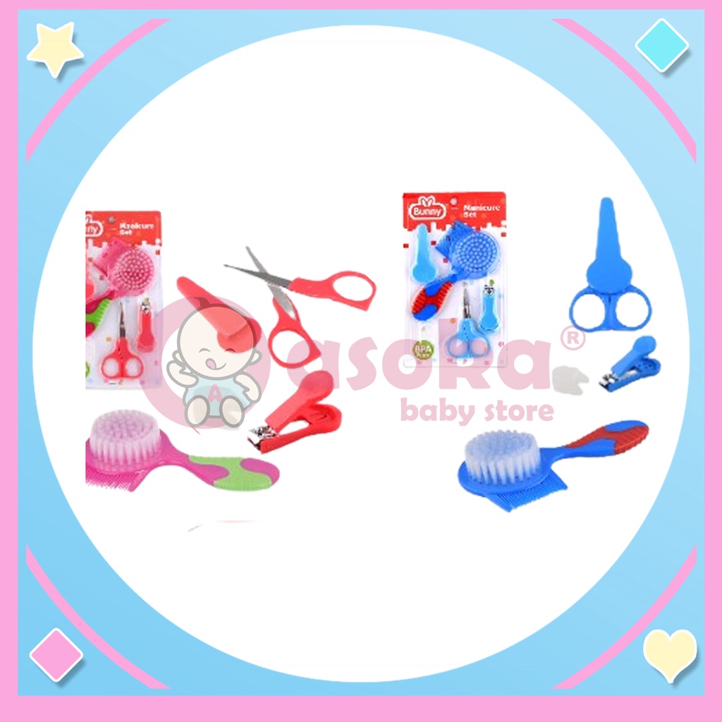 Lusty Bunny Manicure Set Sisir + Gunting Kuku Bayi 3IN1 ASOKA