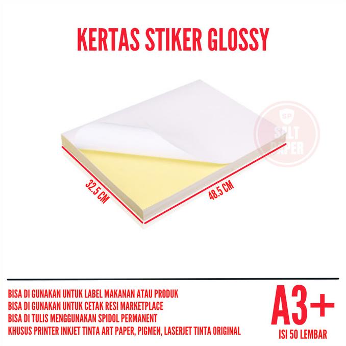 

(BISA COD) Kertas Stiker Glossy A3 Plus isi 50 lembar / Kertas Stiker A3 Plus PROMO Kode 192