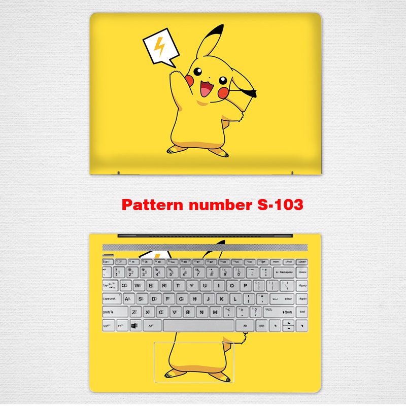 2 Pcs Stiker Pelindung Laptop Notebook UNIVERSAL Motif Pikachu Ukuran 12 13 14 15.6 Inch ASUS A510U S4000 S410U S4300U S5300US510u