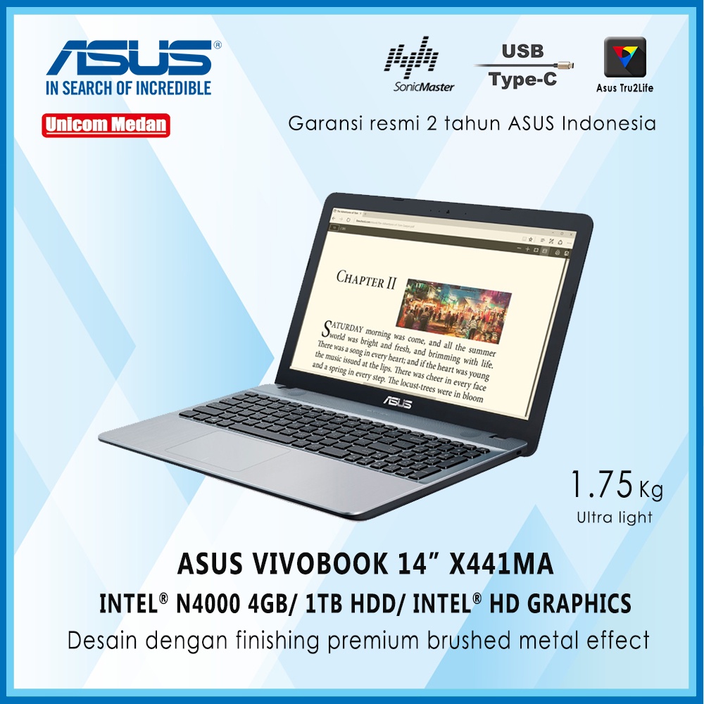 ASUS X441MA Intel Celeron N4000 4GB 1TB