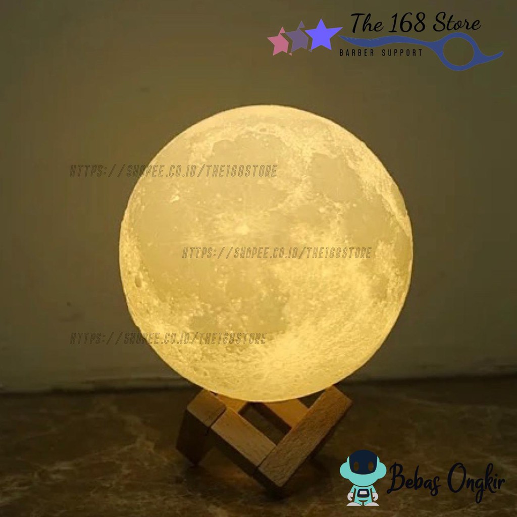 Jual Moon Lamp Light / Lampu Tidur Bulan Warm Kuning Ukuran Diameter 15