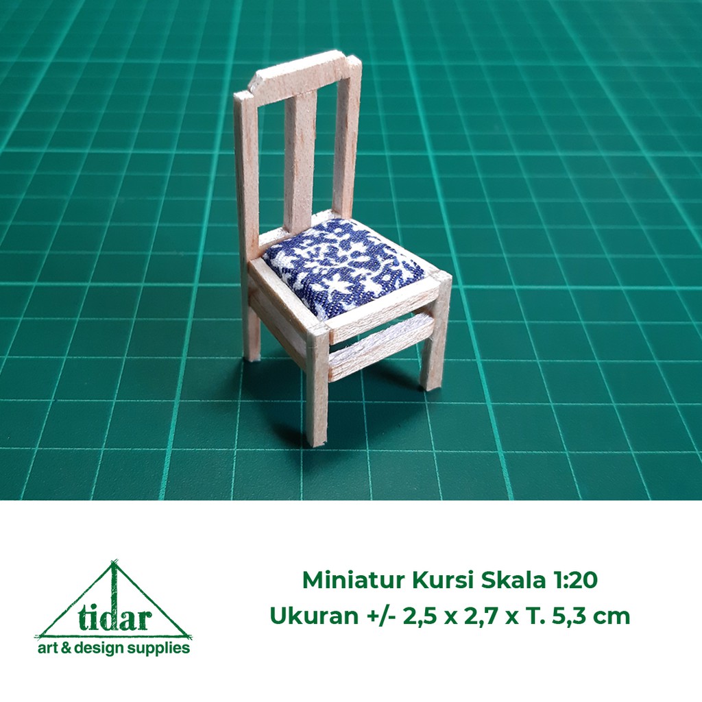 

[MR] MH - Miniatur Maket Kursi Makan / Kursi Kayu Skala 1:20