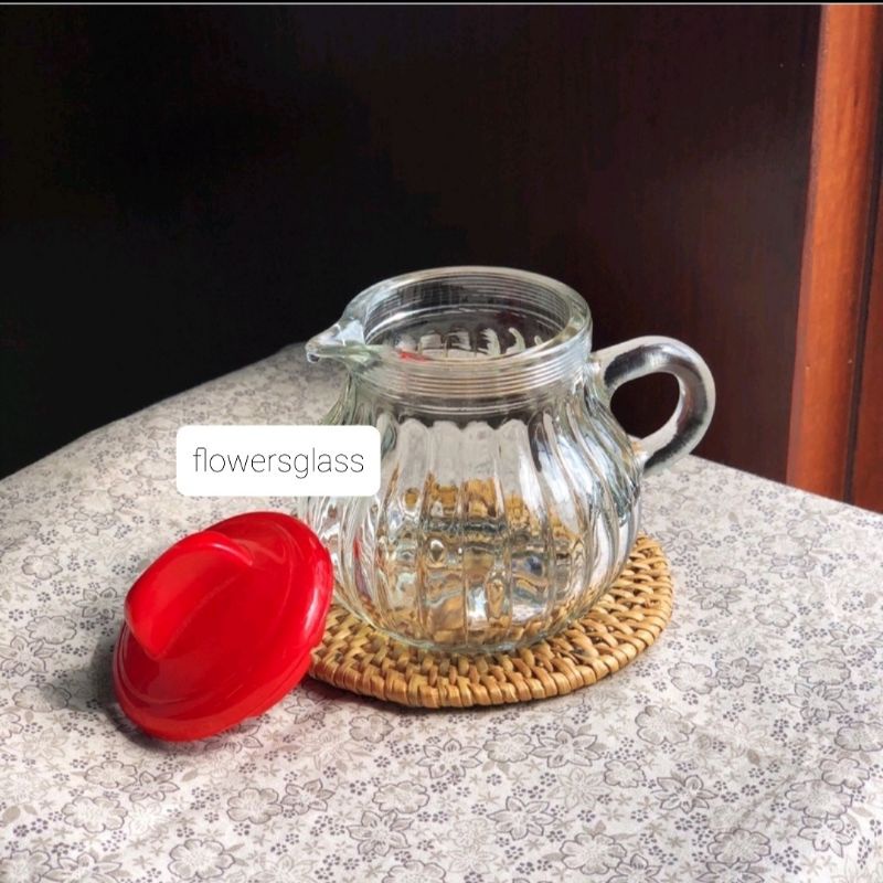PITCHER KACA JUG HONEY MILK MINI TEKO MINI MILK SUGAR TEKO MINI HONEY TEMPAT KECAP MINI MUG KACA TEM