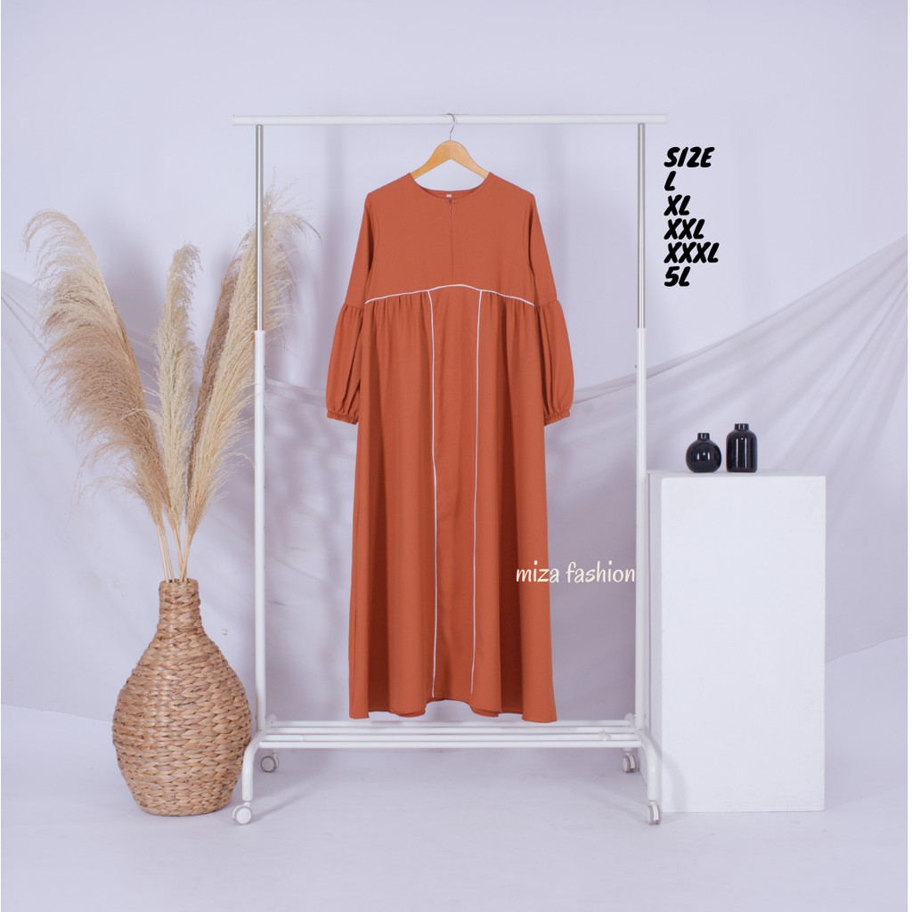 GAMIS SYAR'I JUMBO ELSA / UP TO LD 140 / BAHAN MOSCRAPE LEMBUT JATUH / PB 140CM