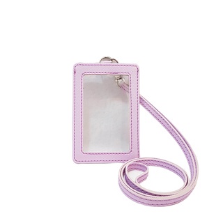 

Lanyard Flashee Dua Sisi Mika Transparan ID Card Holder Plastik Name Tag Mika Ungu Lilac ID Card Termurah PU Leather