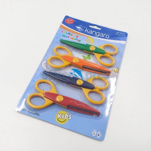 

Gunting KR 53 Kangaro 1 SET 4 Pcs - Gunting Kecil Kertas Anak 5 1/2 Inch