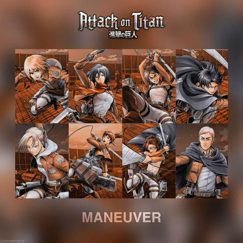 [8 PCS] MANEUVER - Attack On Titan Poster / AOT Wall Decor / Anime Art Print