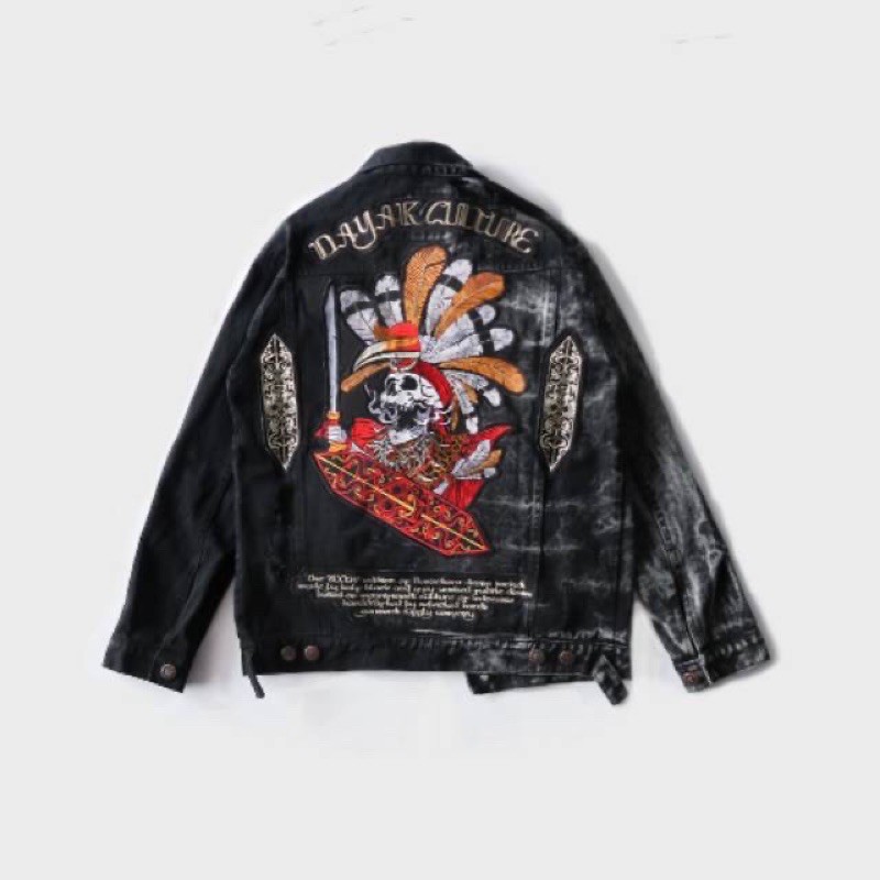 DENIM JACKET - RIPPED  DAYAK Memphis Origins