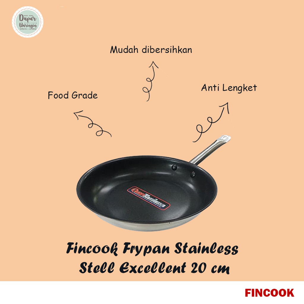 Fincook Fry Pan Stainless Steel 20 cm