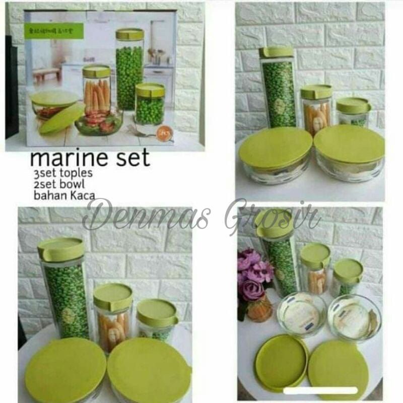 (PROMO) Bowl Marine/Toples Kaca Tebal 5in 1/Toples Lebaran