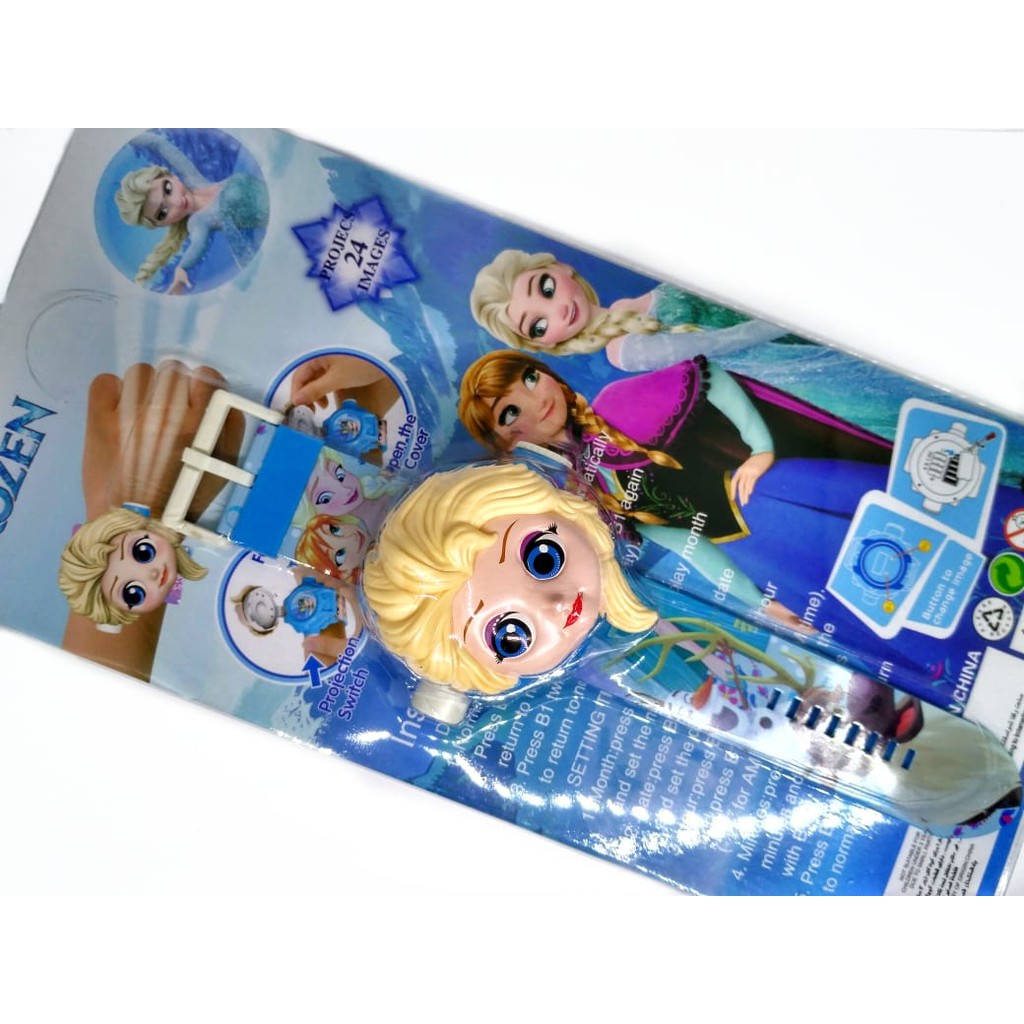 Super Murah! JAM TANGAN ANAK PEREMPUAN FROZEN ELSA ANNA DIGITAL PROYEKTOR JUMBO