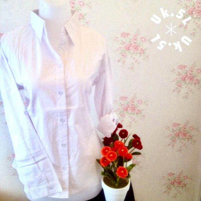 kemeja putih polos  H-M-flanel-biru-grey-kemeja-wanita-women-Hnm-H-m-biru-basic-shirt-longslee X8K3