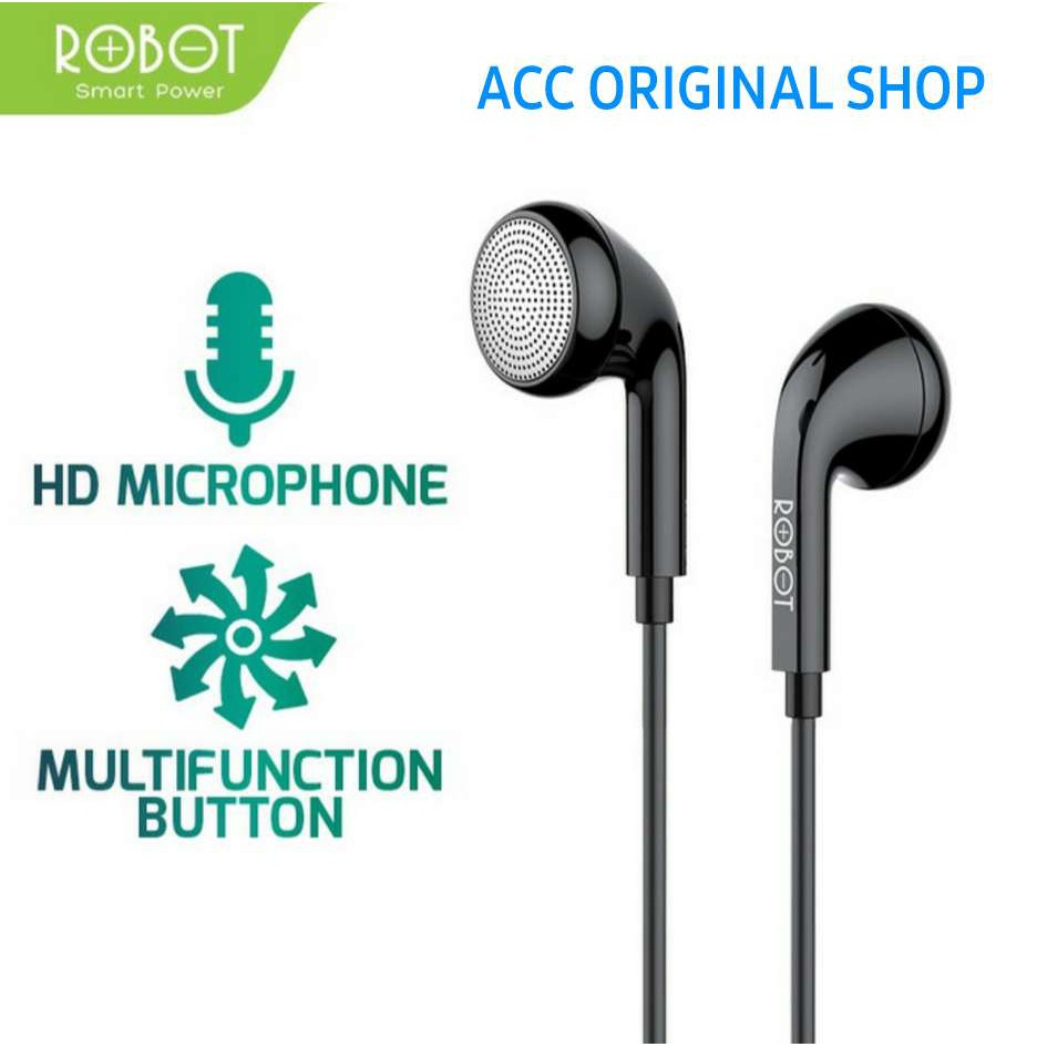 Earphone Robot RE601 Flat Wired Earphone Lightweight Design