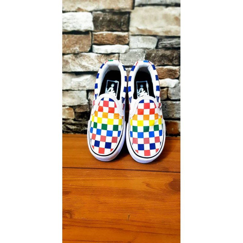 SEPATU ANAK VANS SLIP ON PREMIUM QUALITY VANS SLIP ON ANAK RAINBOW