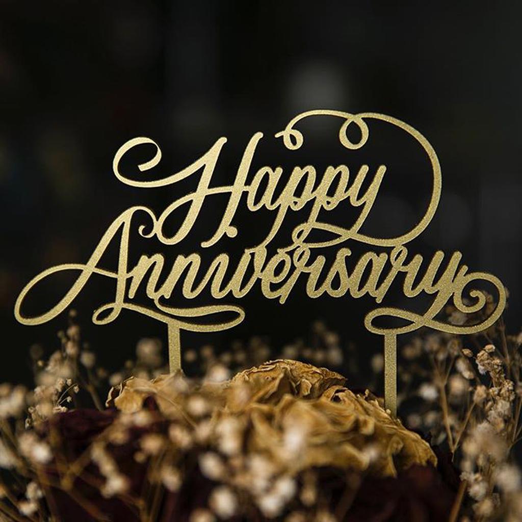 

Happy Anniversary Gold Acrylic