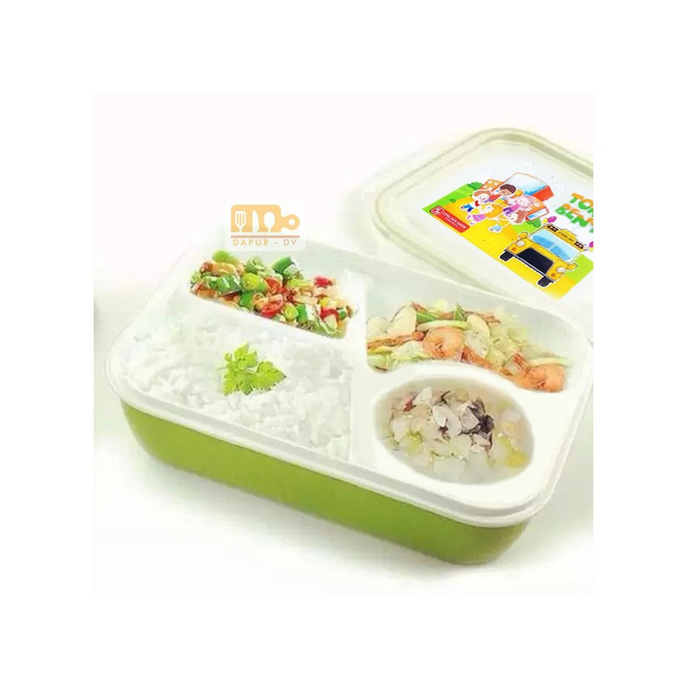 Lunch Box Bento Box Plastik 4 Sekat Premium - Warna