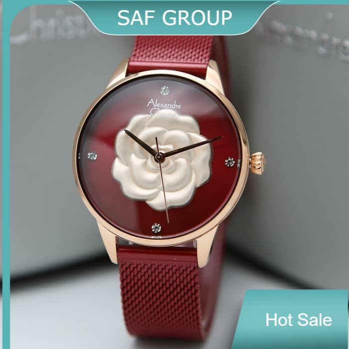 JAM TANGAN WANITA ALEXANDRE CHRISTIE AC 2723 / AC2723 ROSEGOLD RED ORIGINAL by plp