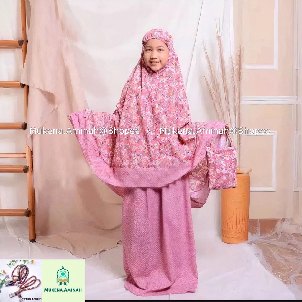 MUKENA ANAK SYAZA SAKURA SITI KHADIJAH PASTELEENA DALANOVA