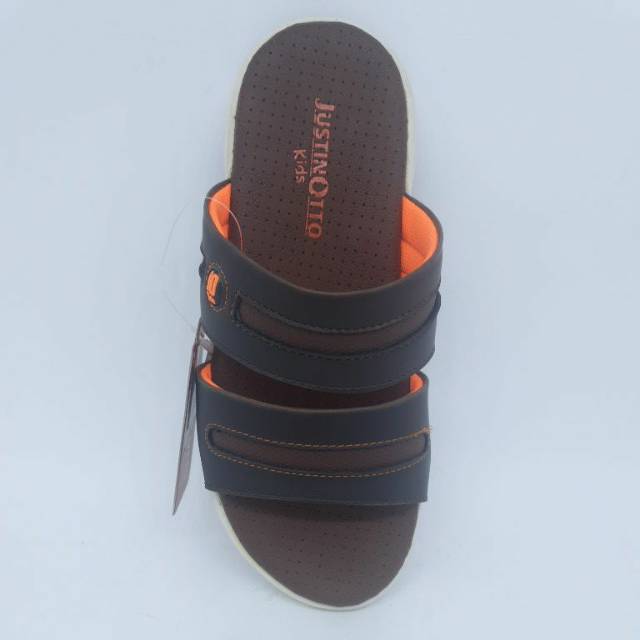 Sendal Sandal anak laki laki kulit slide ringan kuat justin otto Milo03 coklat