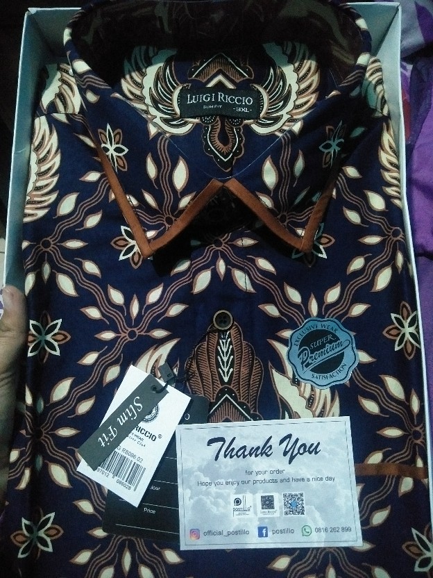 Luigi Riccio - Kemeja Batik Big Size Xxl - Xxxl Lengan Panjang Lsrb086.02