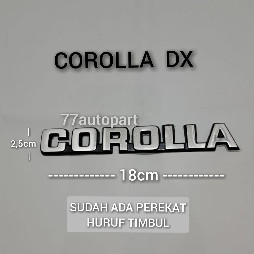 emblem logo mobil tulisan corolla untuk dx