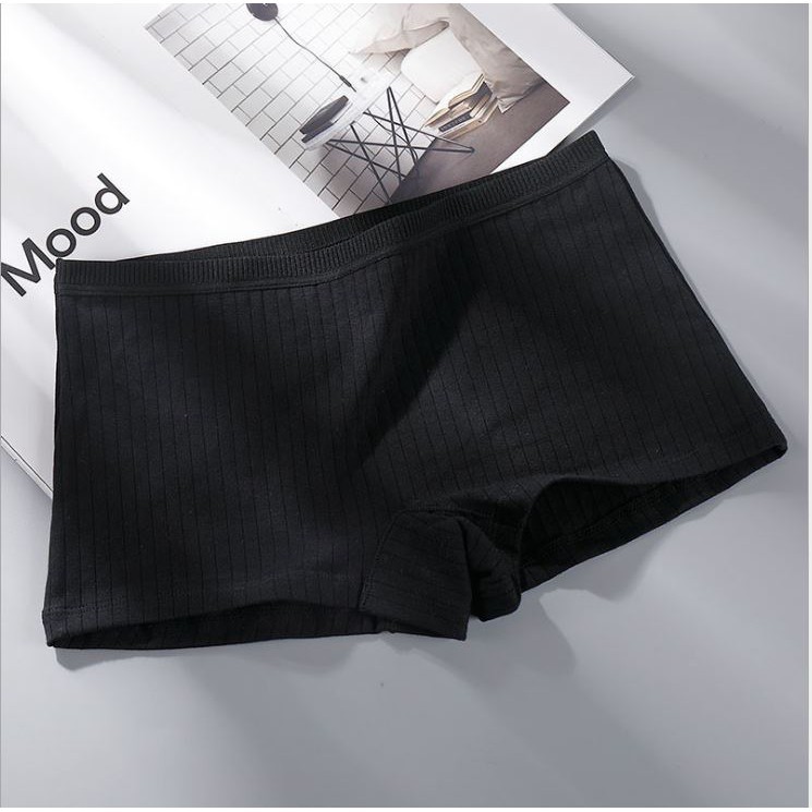 ❀ Chingu ❀ PW054 COD Boxer Short Wanita Celana Dalam Motif Garis Anti Bakteri CD Sexy Import Surabaya