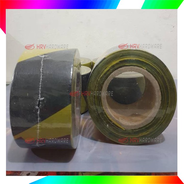 Police Line 3 &amp; 2 Inch x 300 Meter Hitam Kuning Barricade Tape Garis Polisi Safety Line Garis Proyek