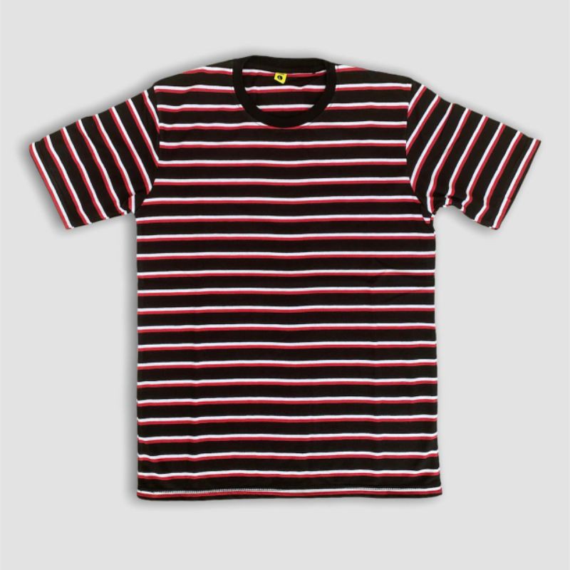 Kaos Stripe Vintage 3 Line Series Motif 3 Warna Cotton Premium 24s