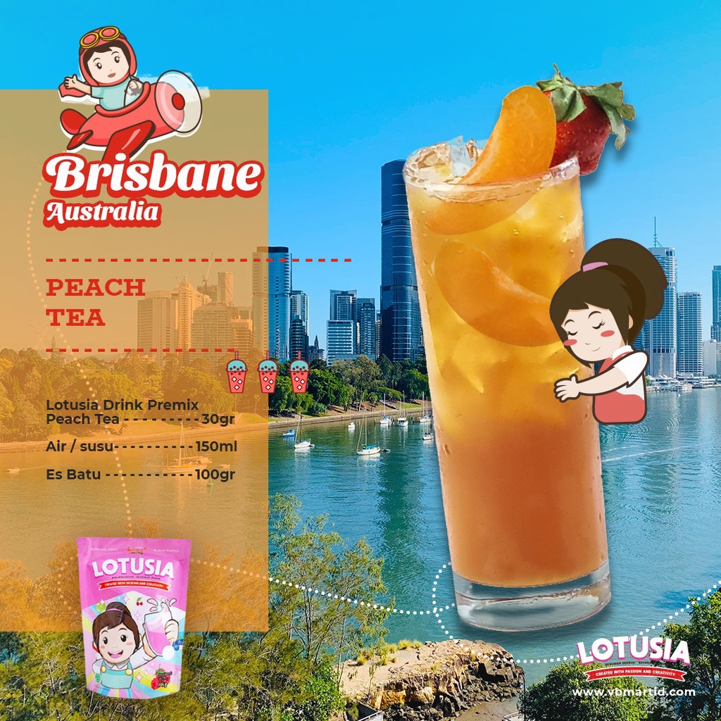 30gr Lotusia PEACH TEA Drink Premix (TRIAL PACKAGE)