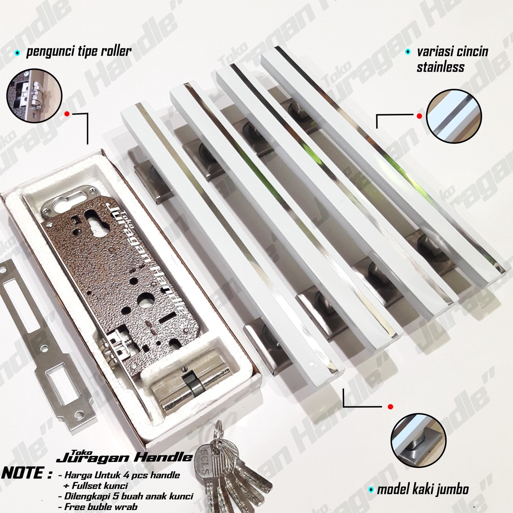 satu set handle pintu rumah 33 cm 45 cm gagang pintu minimalis tarikan pegangan pintu dan body pelor kunci pintu rumah