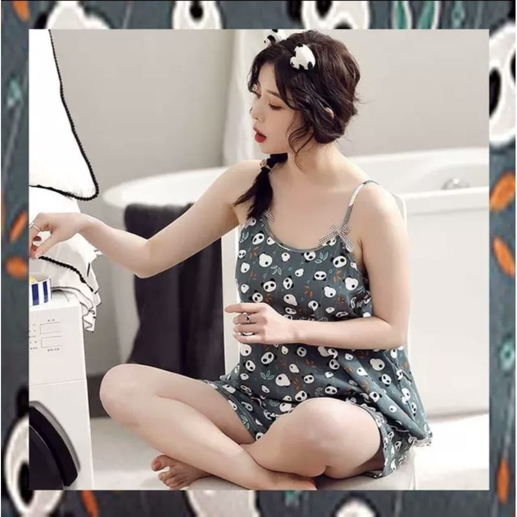 baju tidur tanktop tali wanita bahan spandex import-5.