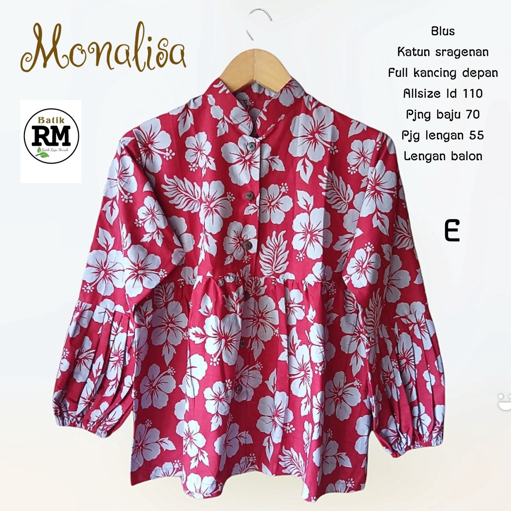 Blus monalisa batik solo atasan kerja