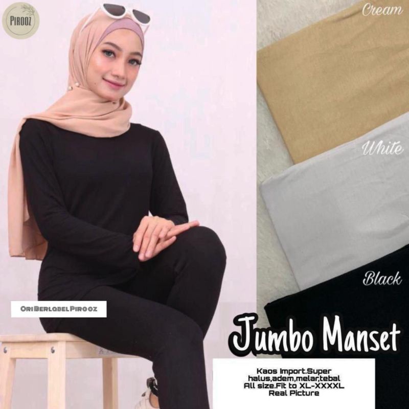 Atasan Manset Spandek Turtleneck Standar dan Jumbo