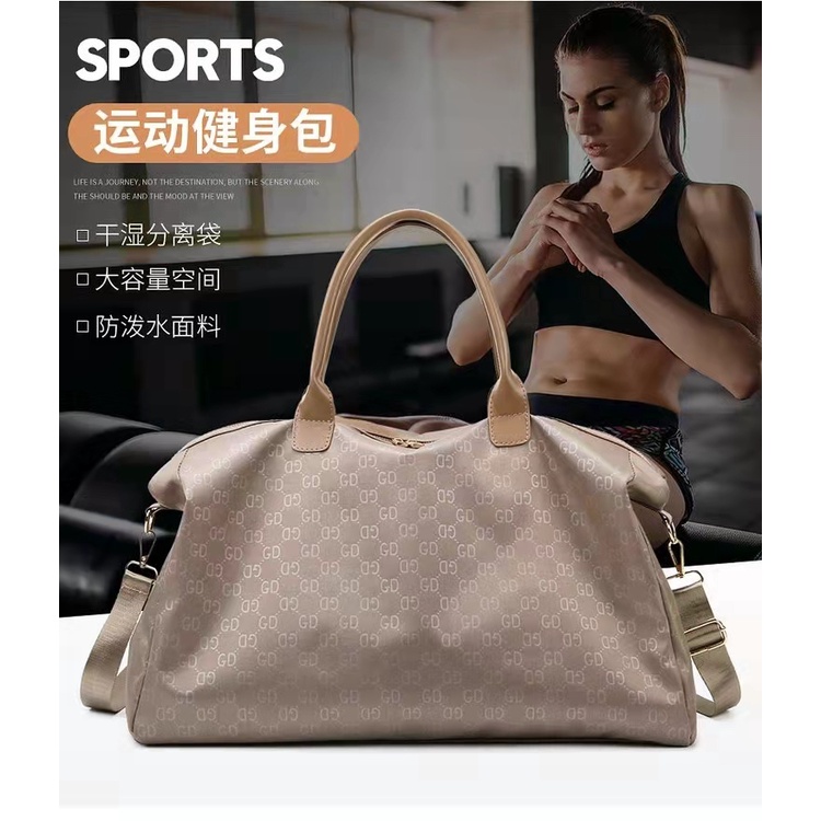 BJ60035 - BLACK/GRAY/KHAKI/PINK/PURPLE/REDWINE - TAS GYM TRAVEL BAG DUFFELL BAG NYLON KOPER TAS BEPERGIAN WANITA FASHION IMPORT MODIS ELEGAN TERMURAH TERLARIS TERBARU BAGSTORE JAKARTA TAS BATAM ZC0035 MIRIP CR7861