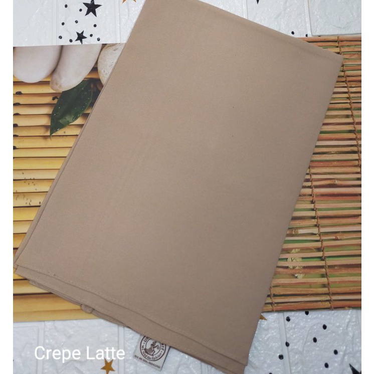 [175X75 CM] Jilbab Pashmina Polos Crepe Diamond Italiano Umama-Crepe Latte