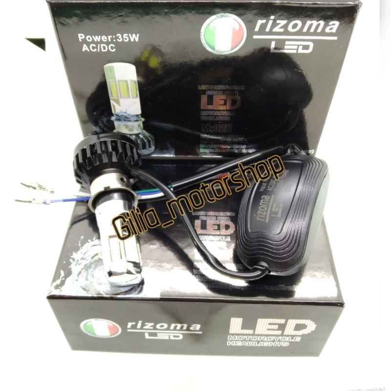 Lampu LED Motor H6 H4 6 sisi M02E Rizoma LED AC/Dac 35 watt