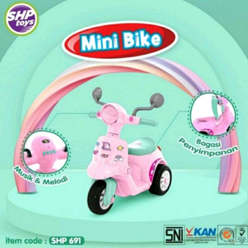 MAINAN ANAK MOTOR DUDUK MINI BIKE KENDARAAN TUNGGANG MB 691 MUSIK LAMPU SCOOTER ANAK PUSH BIKE