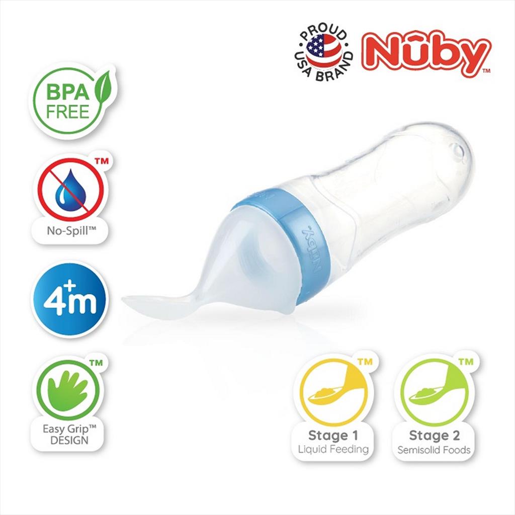 NUBY Silicone Squeeze Feeder 90ml Blue 90 ml