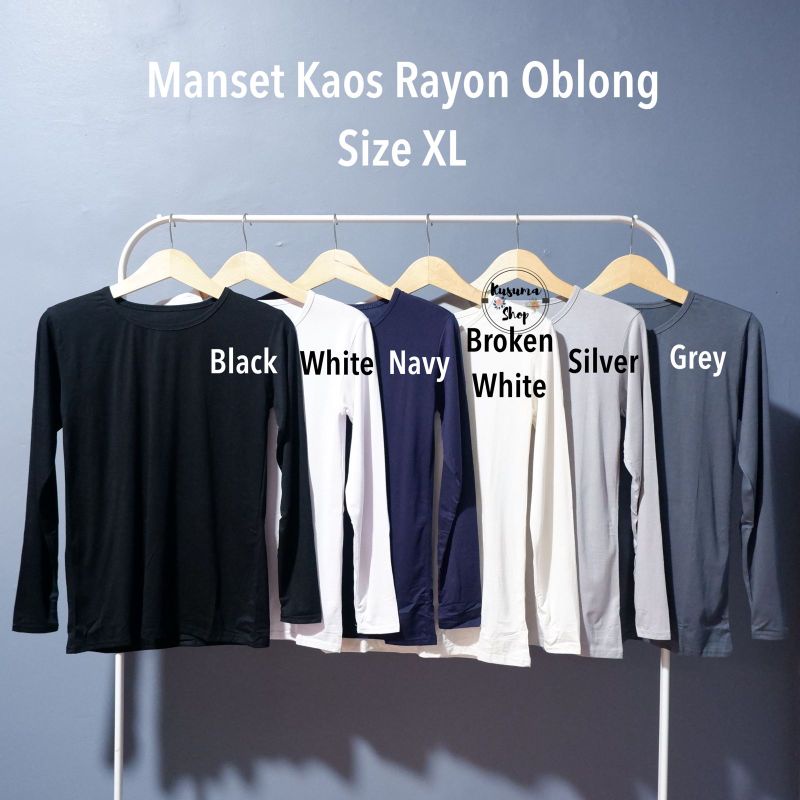 Manset Kaos Oblong Rayon size XL | LD 86cm-93cm