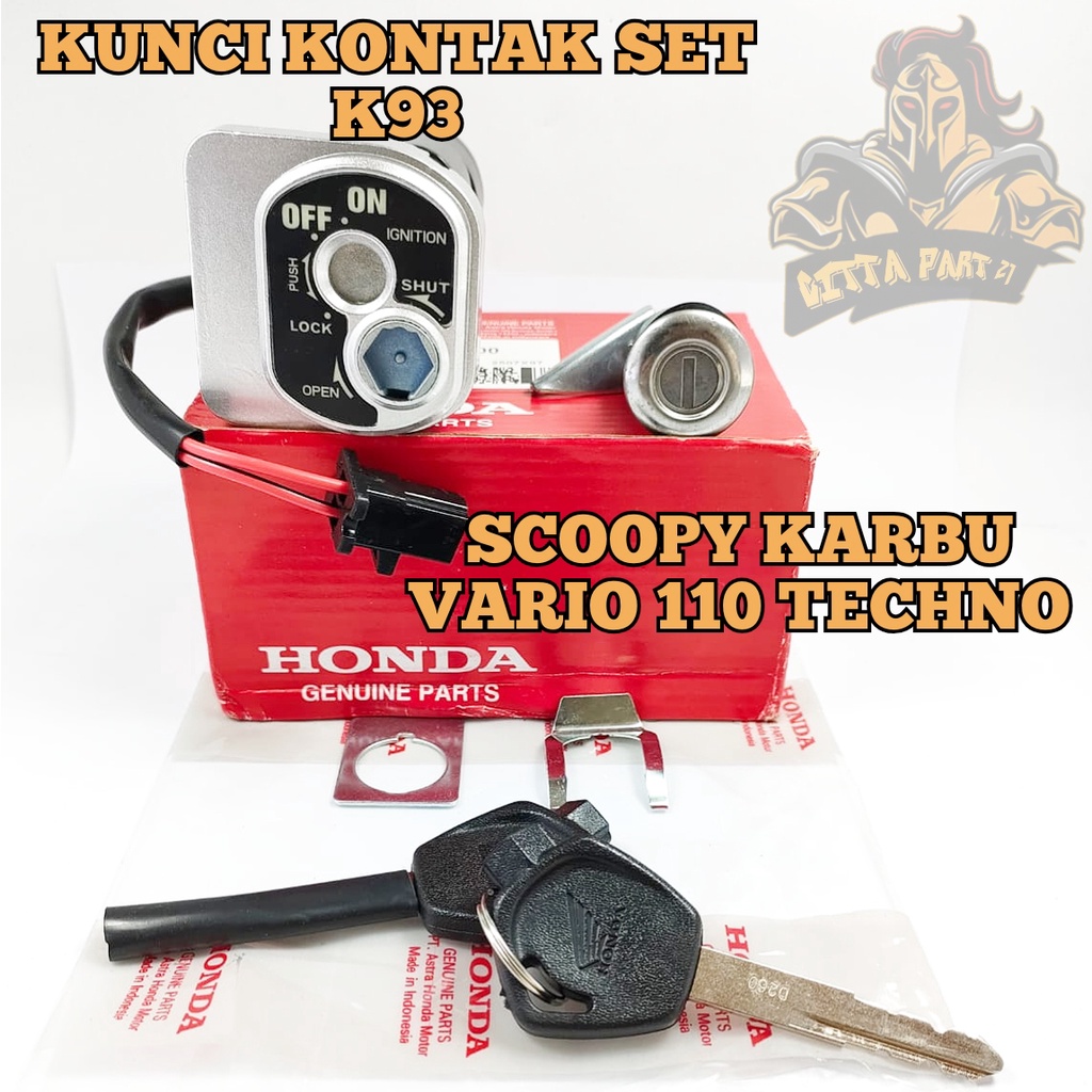 KUNCI KONTAK SET HONDA K93 KUALITAS ASLI ORIGINAL HONDA AHM PASTI PRESISI AWET DAN DIJAMIN MANTAP VARIO 110 TECHNO , SCOOPY KARBU / KUNCI VARIO 110 TECHNO / KUNCI SCOOPY KARBU / KONTAK VARIO 110 TECHNO / KONTAK SCOOPY KARBU / KUNCI SET SCOOPY KARBU