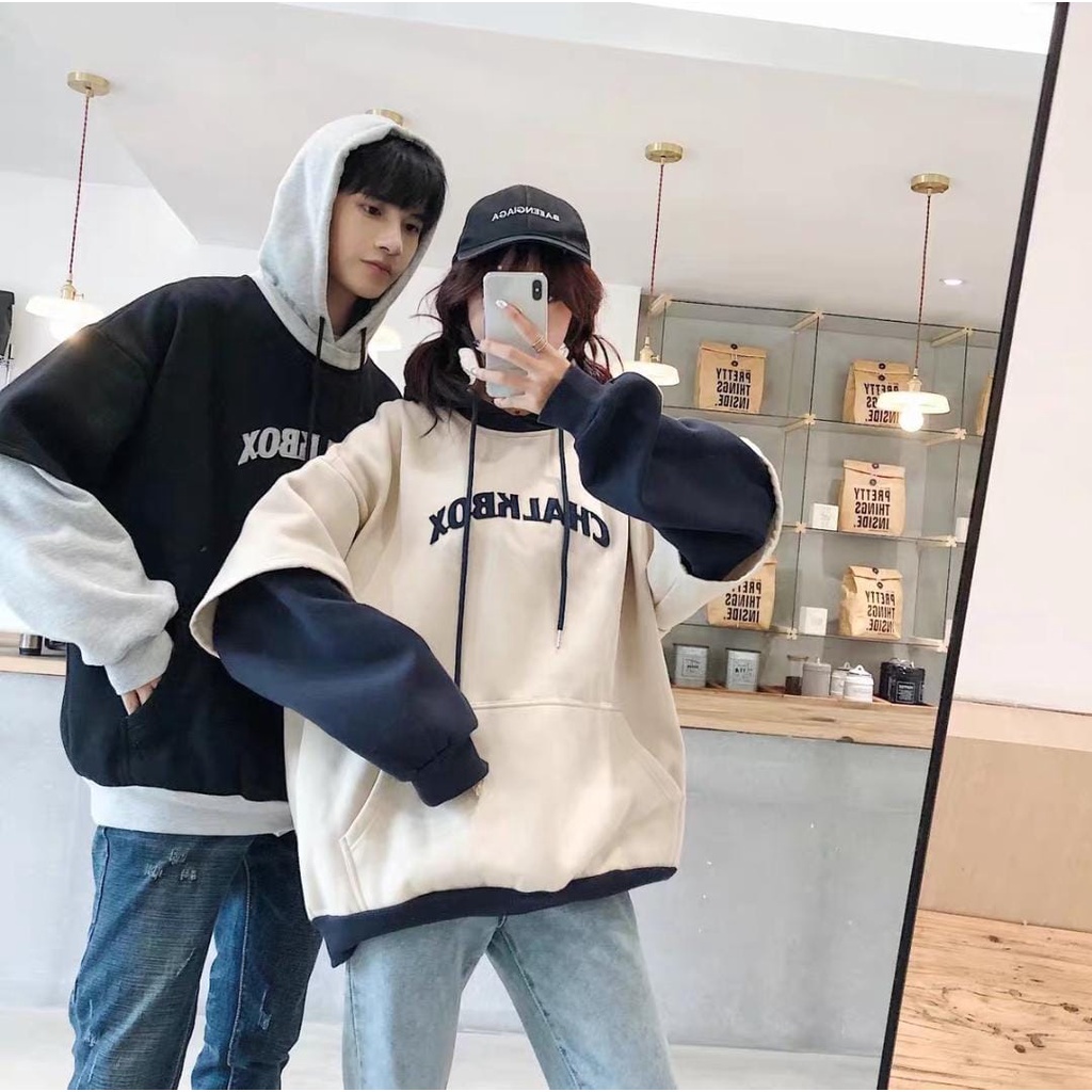 CHALKBOX Hoodie Sweater Oversize Pria Wanitta Atasan Jacket Model Terbaru Gaya Kasual Ala Korean