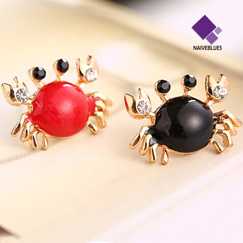 Anting Stud Desain Kepiting Laut Bahan Alloy Warna Emas Untuk Wanita